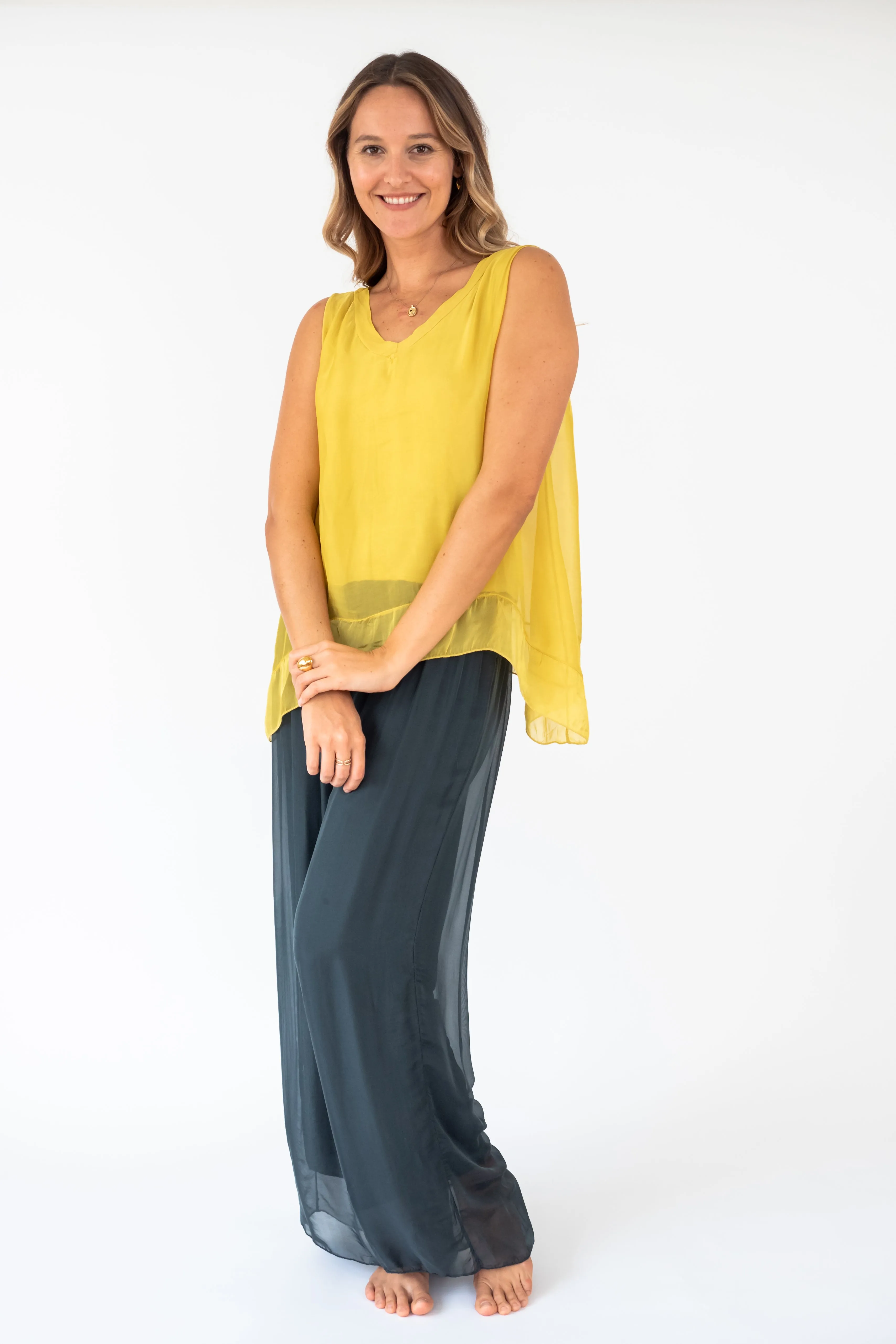 The NAPILI Silk Palazzo Pants