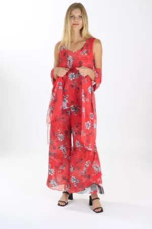 THE NEEDY REVERSIBLE PANT SET IN FLORAL RED