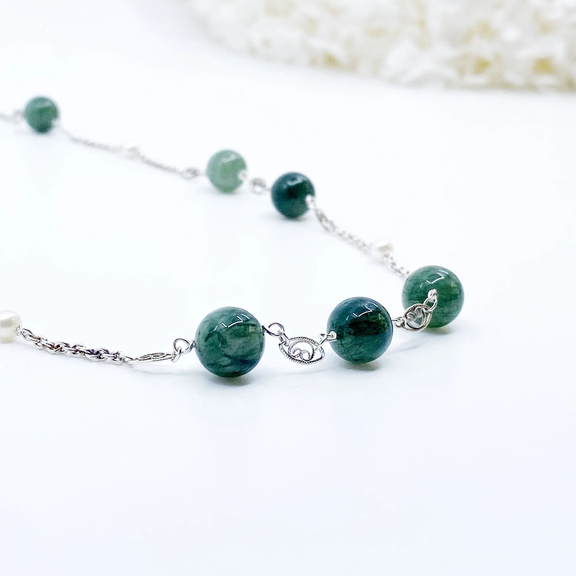 The Nine Green Phantom Long Necklace