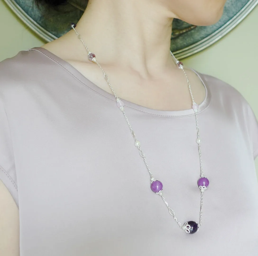 The Nine Purple Gemstone Necklace