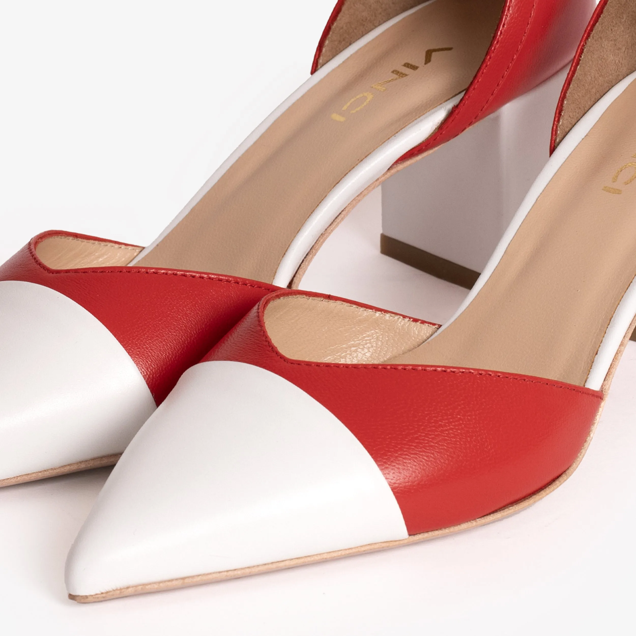 The Noella Red Leather Sandal Women Shoe