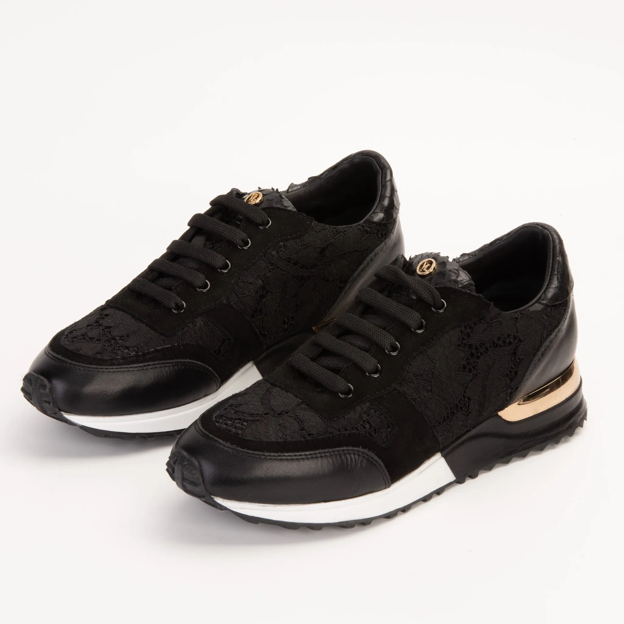 The Noir Black Leather Women Sneaker