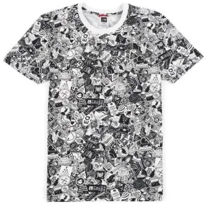 The North Face Mens Simple Dome T-Shirt White Sticker Bomb Print Small (S)