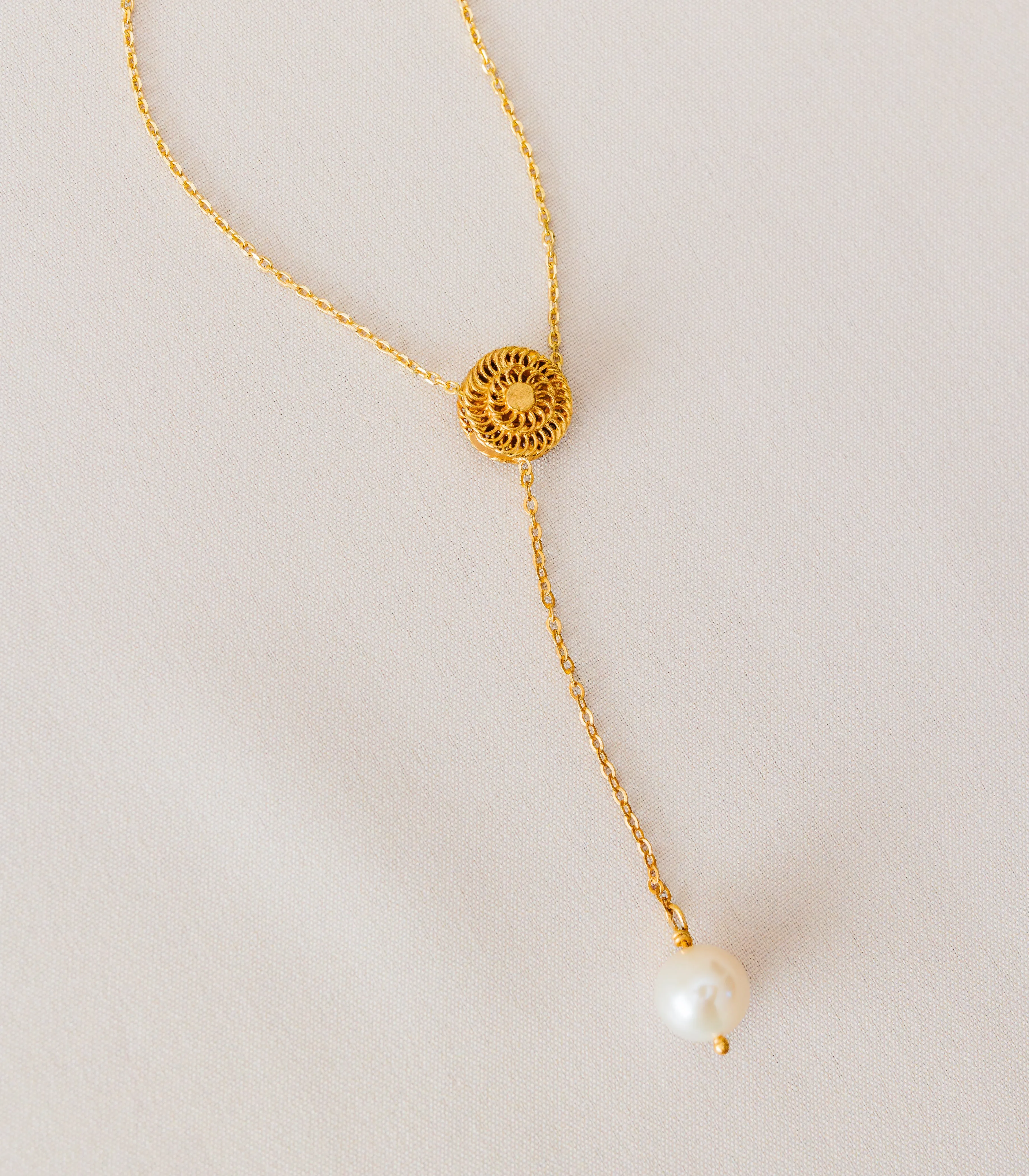 The Padumna Pearl Tambourine Necklace