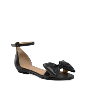 The Pashionista - Coal Satin Bow Flat