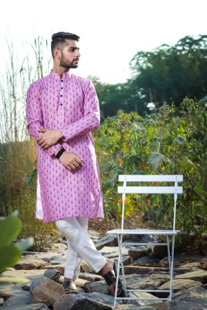 The Pink & The Purple - Silk Kurta