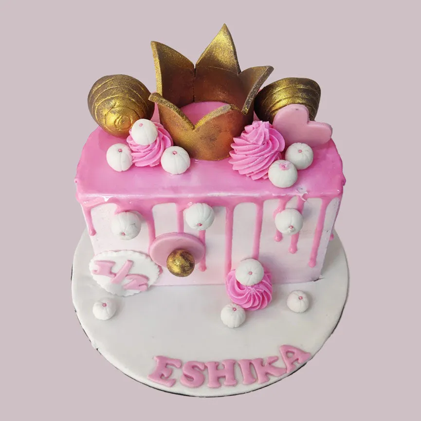 The Pink Crown Half Cake