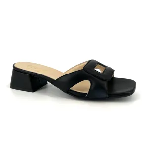 The Rectangle Slide Sandal in Black