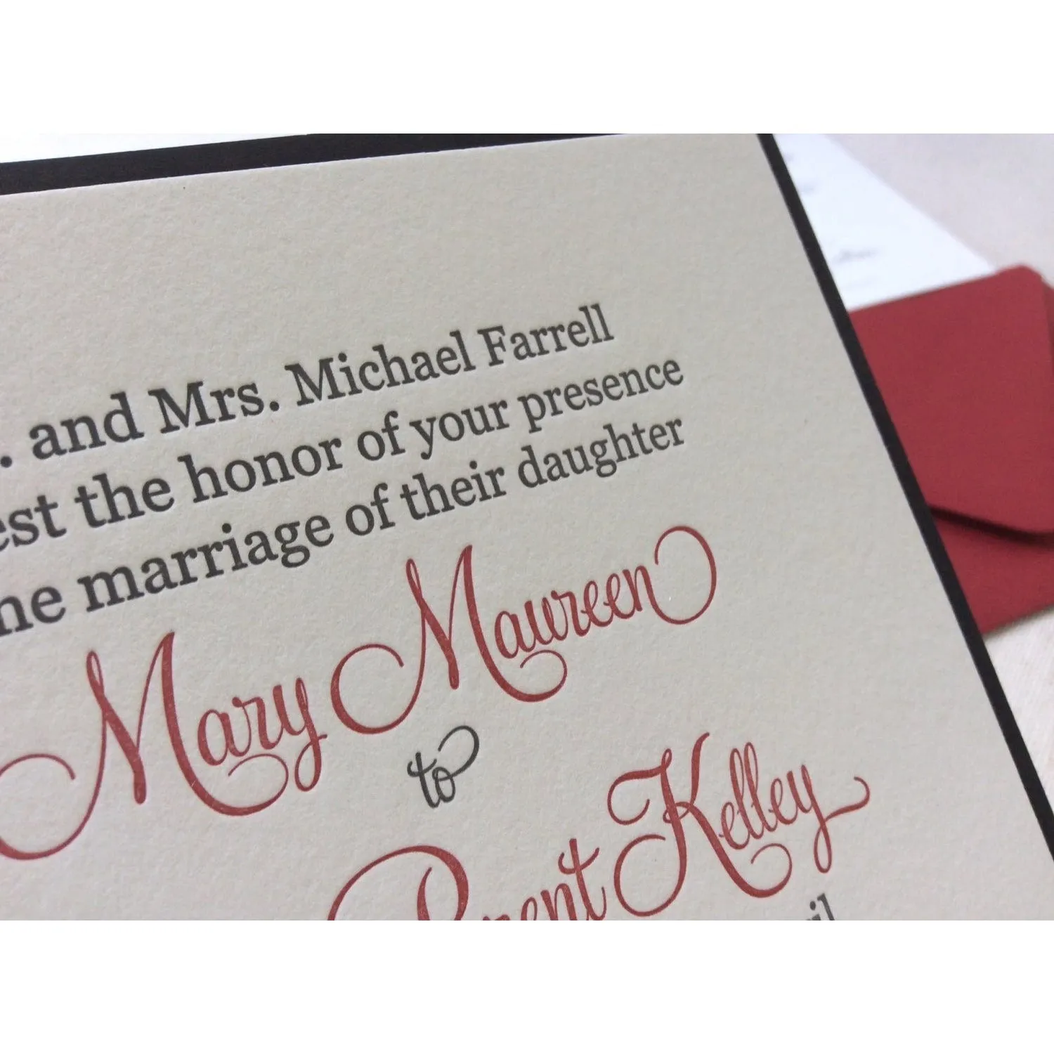 The Red Rose Suite - Letterpress Wedding Invitations