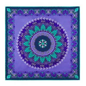 The Renaissance Purple and Green Silk Pocket Square