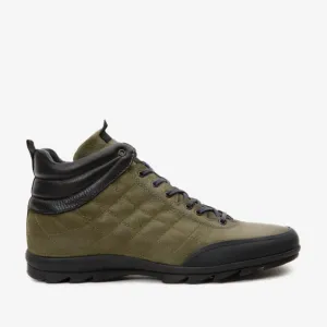 The Riga Green Suede Leather Casual Lace-Up Men Boot with a Zipper