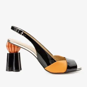 The Rize Pumpkin Heel Leather Multicolor Women Sandal