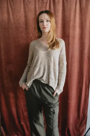 The Robin Pocket Sweater - Taupe