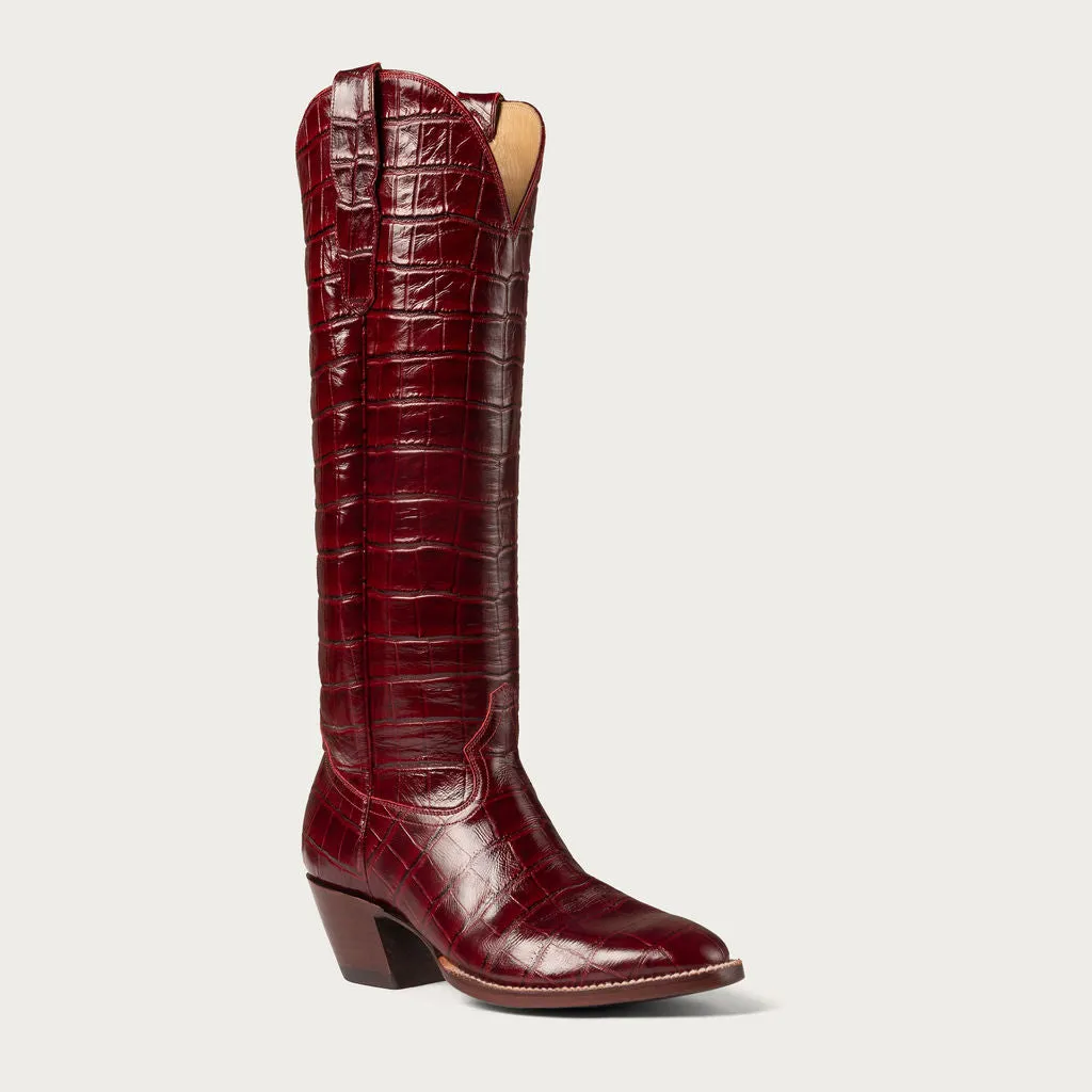 The Sangria Croc Soho Boot