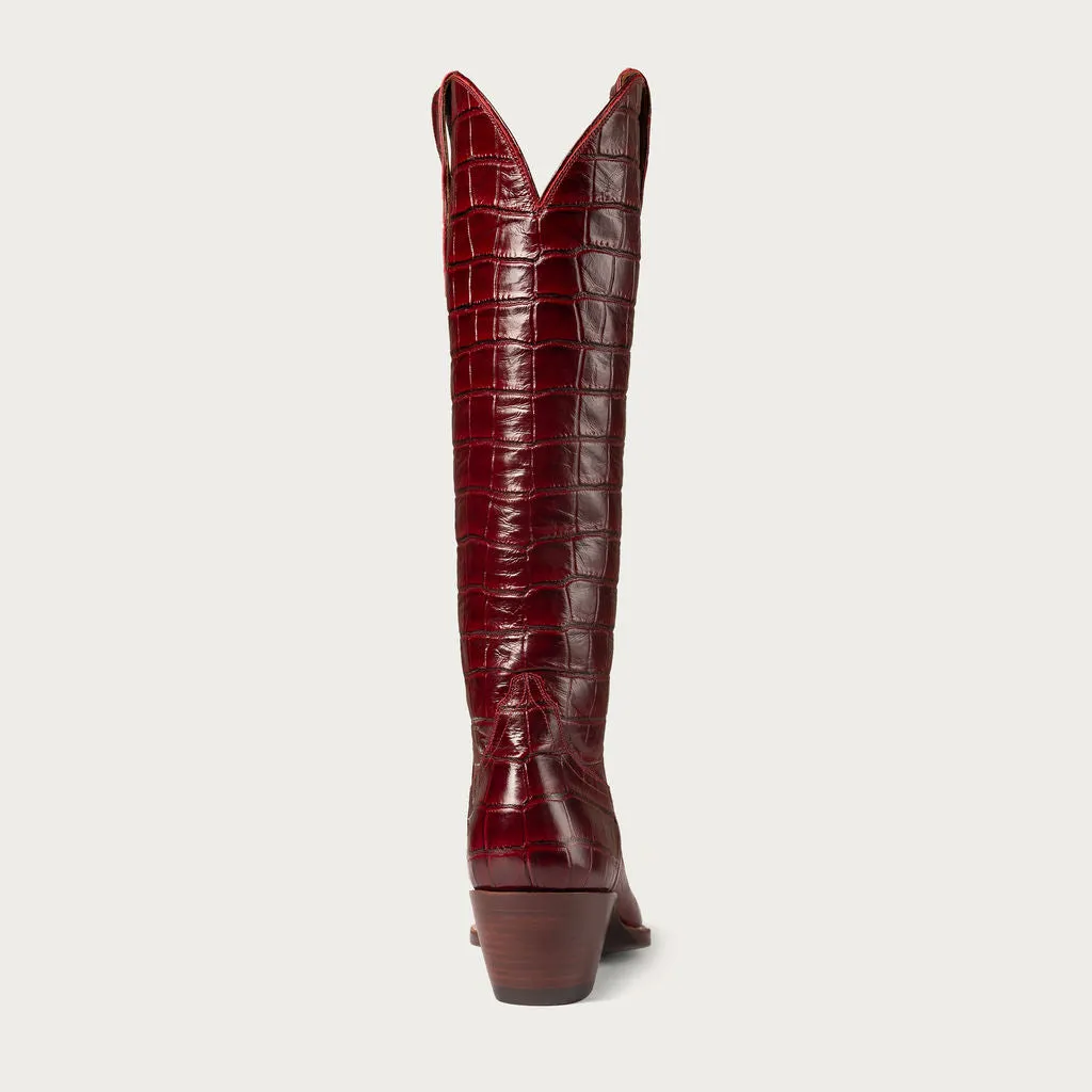 The Sangria Croc Soho Boot