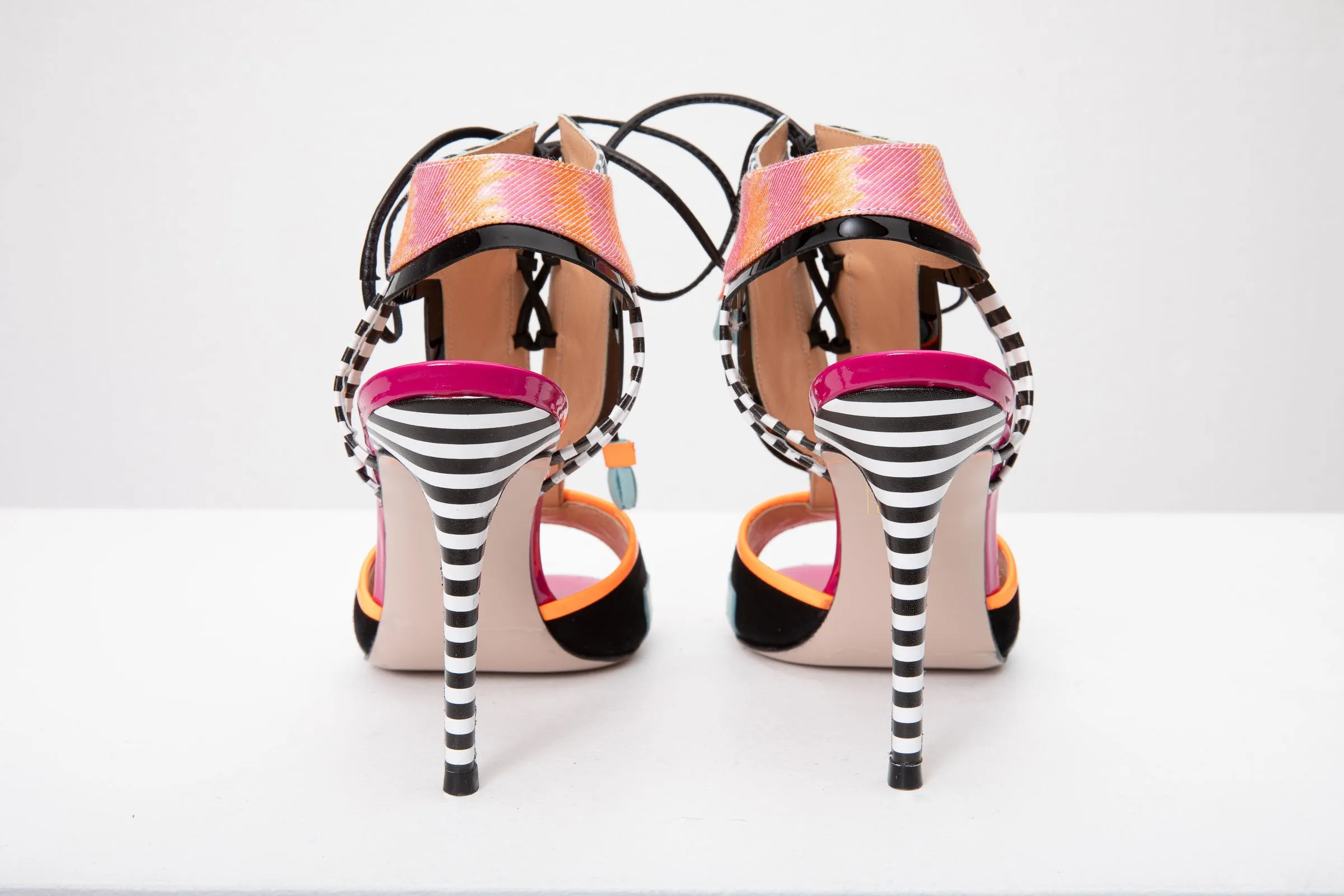 The Santa Amaro Multicolor T-Strap Lace-Up Leather Women Sandal