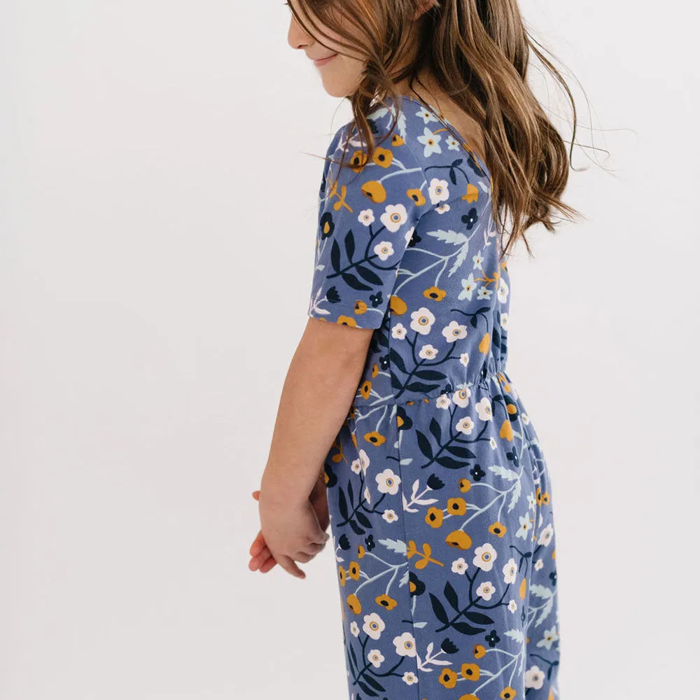 The Short Sleeve Wide Leg Jumpsuit in Underwater Florals