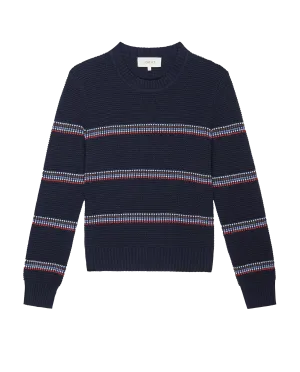 The Shrunken Pullover. -- Navy Ribbon Stripe