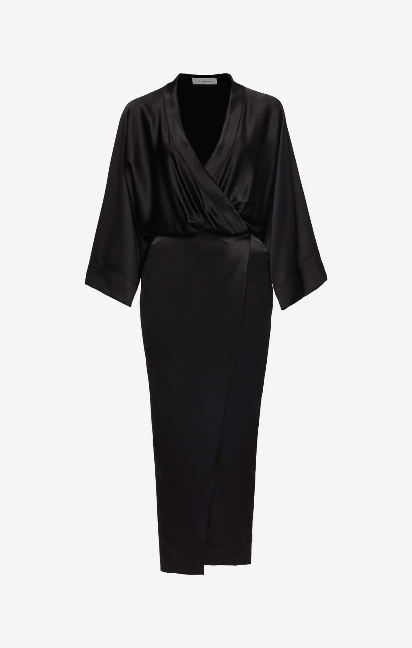 THE SILK KIMONO MAXI DRESS - BLACK