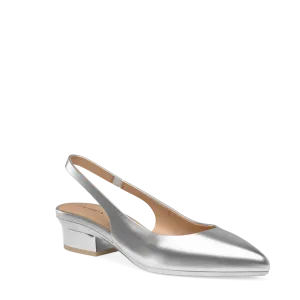 The Slingback - Matte Silver Flat