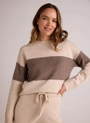 The Slouchy Crew Neck Sweater - Oat & Fawn