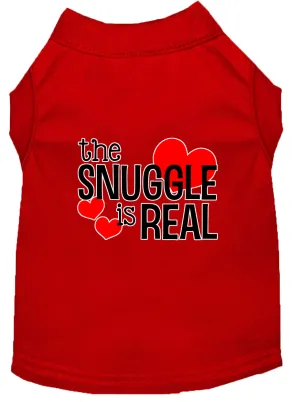 The Snuggle Is Real Screen Print Dog Shirt Red Xxl