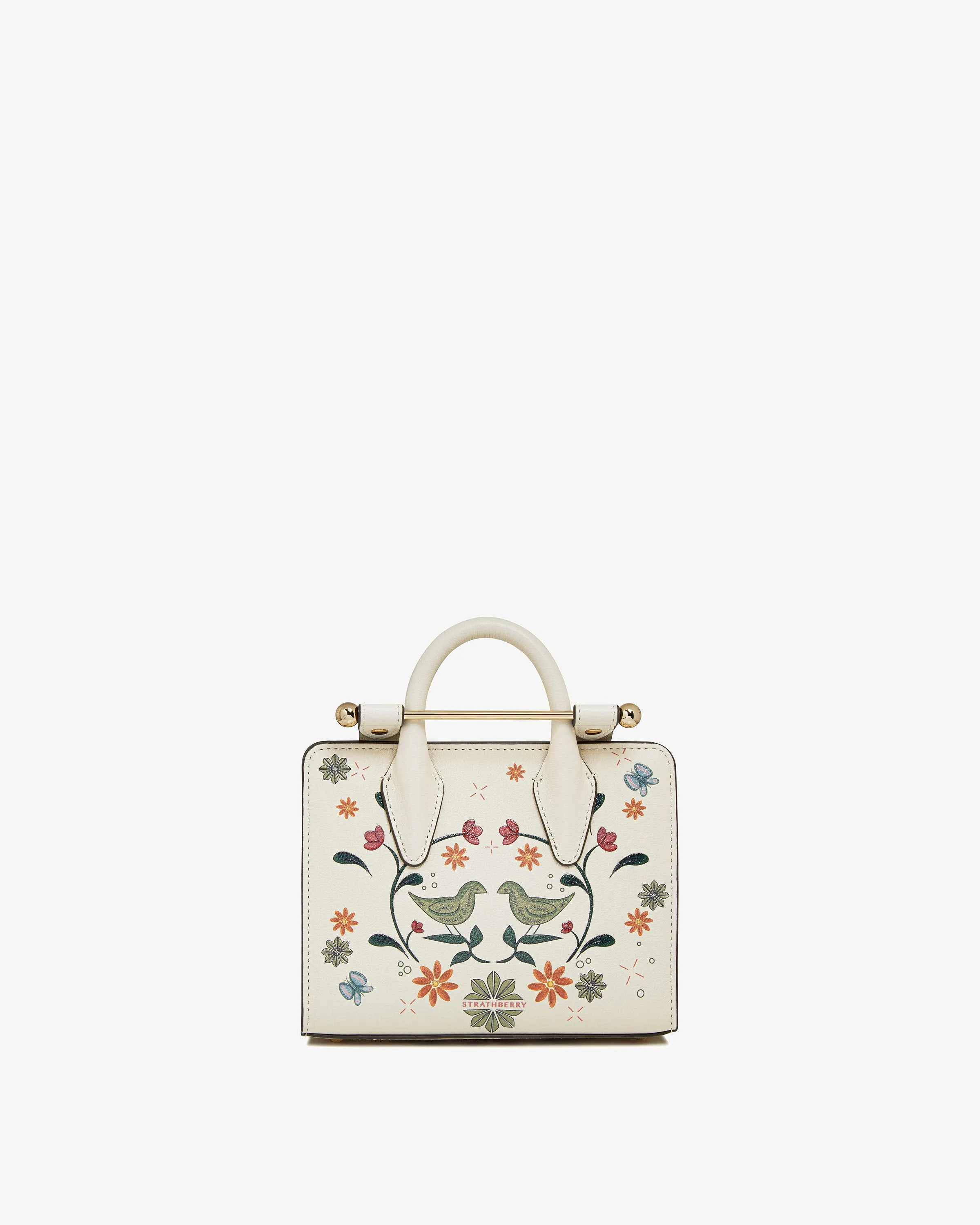 The Strathberry Nano Tote - Vanilla Bird Print