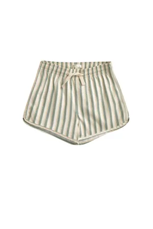 The Swim Trunk by Rylee   Cru - Aqua Stripe - KIDS