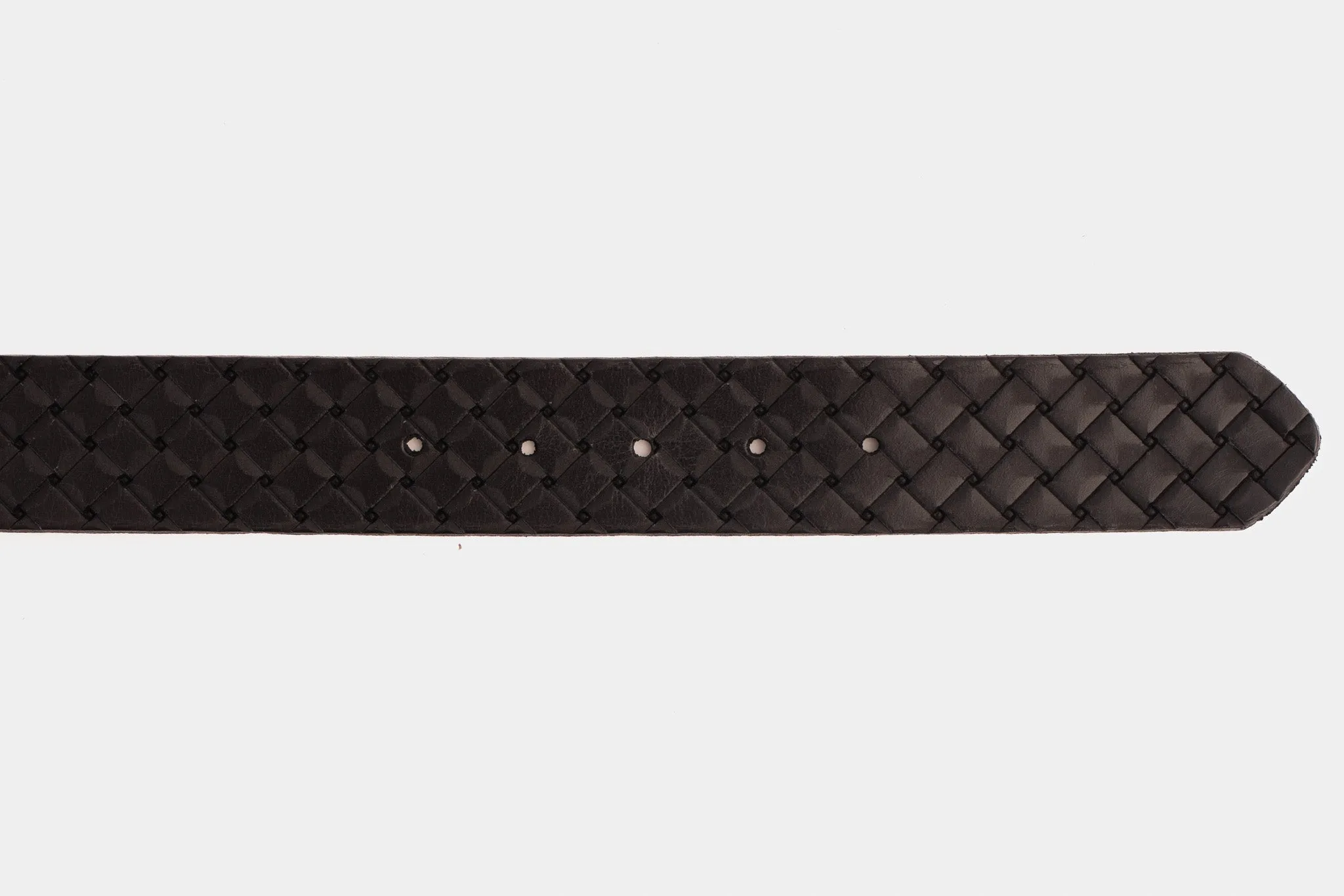 The Turan Black Woven Leather Belt