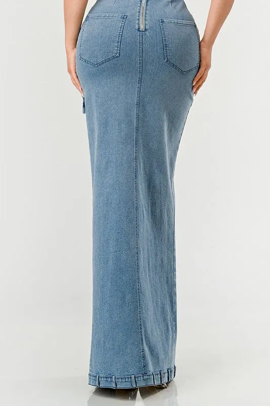 The Upgraded Diana Chic Denim Gown - Light Wash