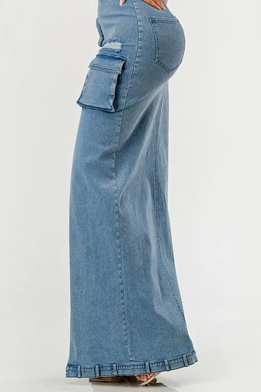 The Upgraded Diana Chic Denim Gown - Light Wash