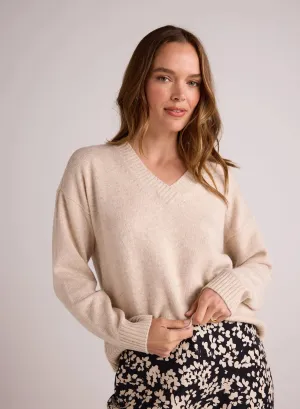 The V-Neck Sweater - Ivory Oat