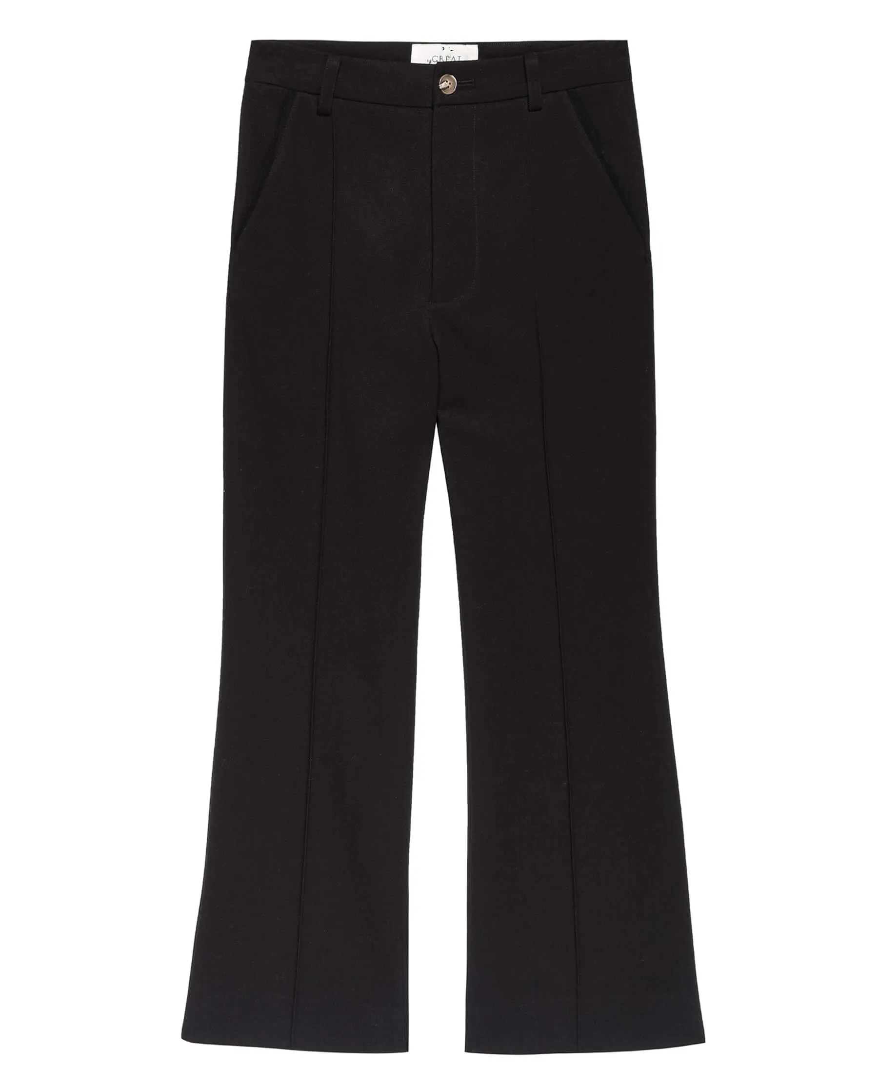 The Velvet Trimmed Prim Trouser. -- Black