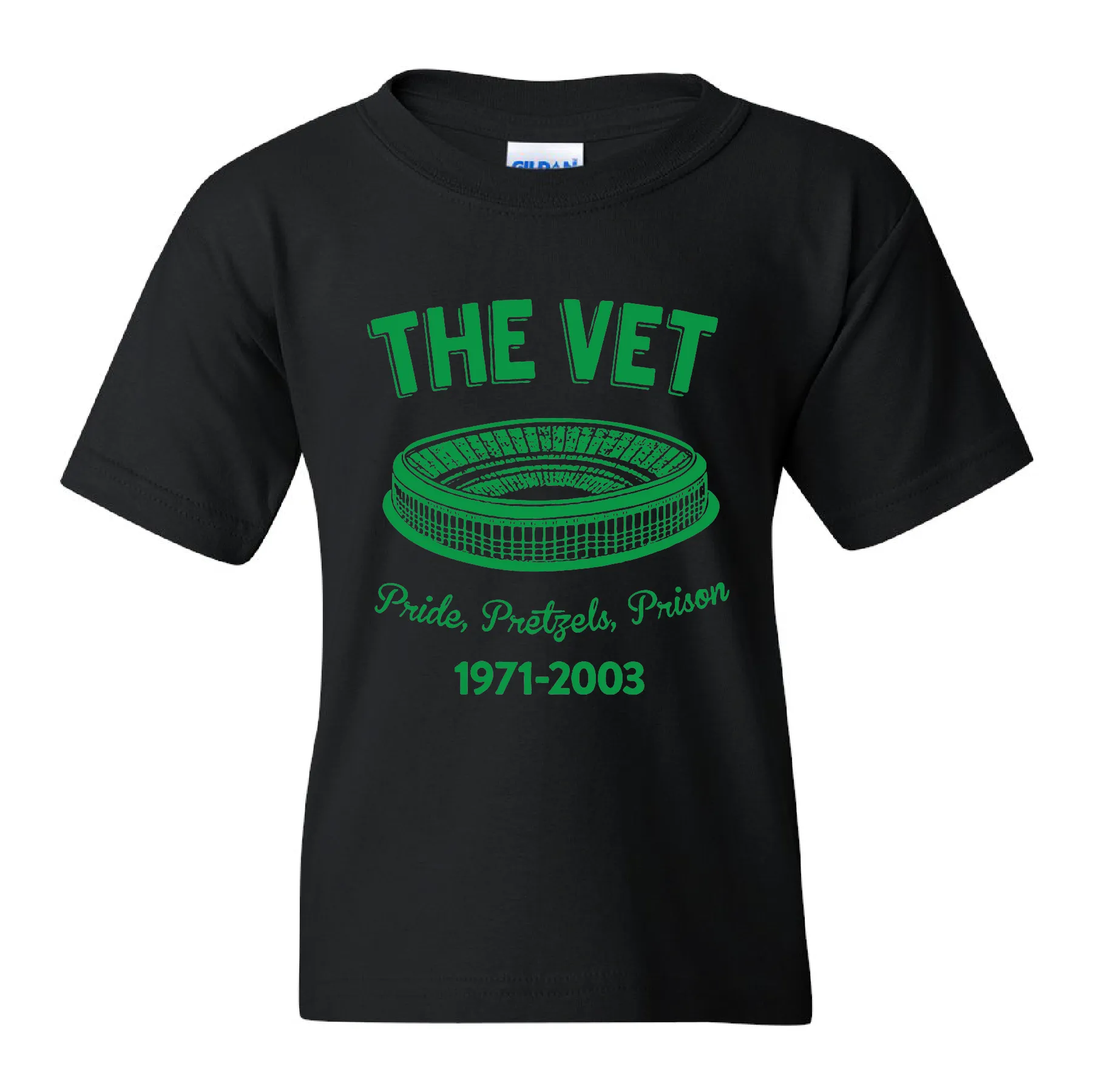 The Vet Pride, Pretzels, Prison Kid's T-Shirt | Veterans Stadium Black Children's Tee Shirt