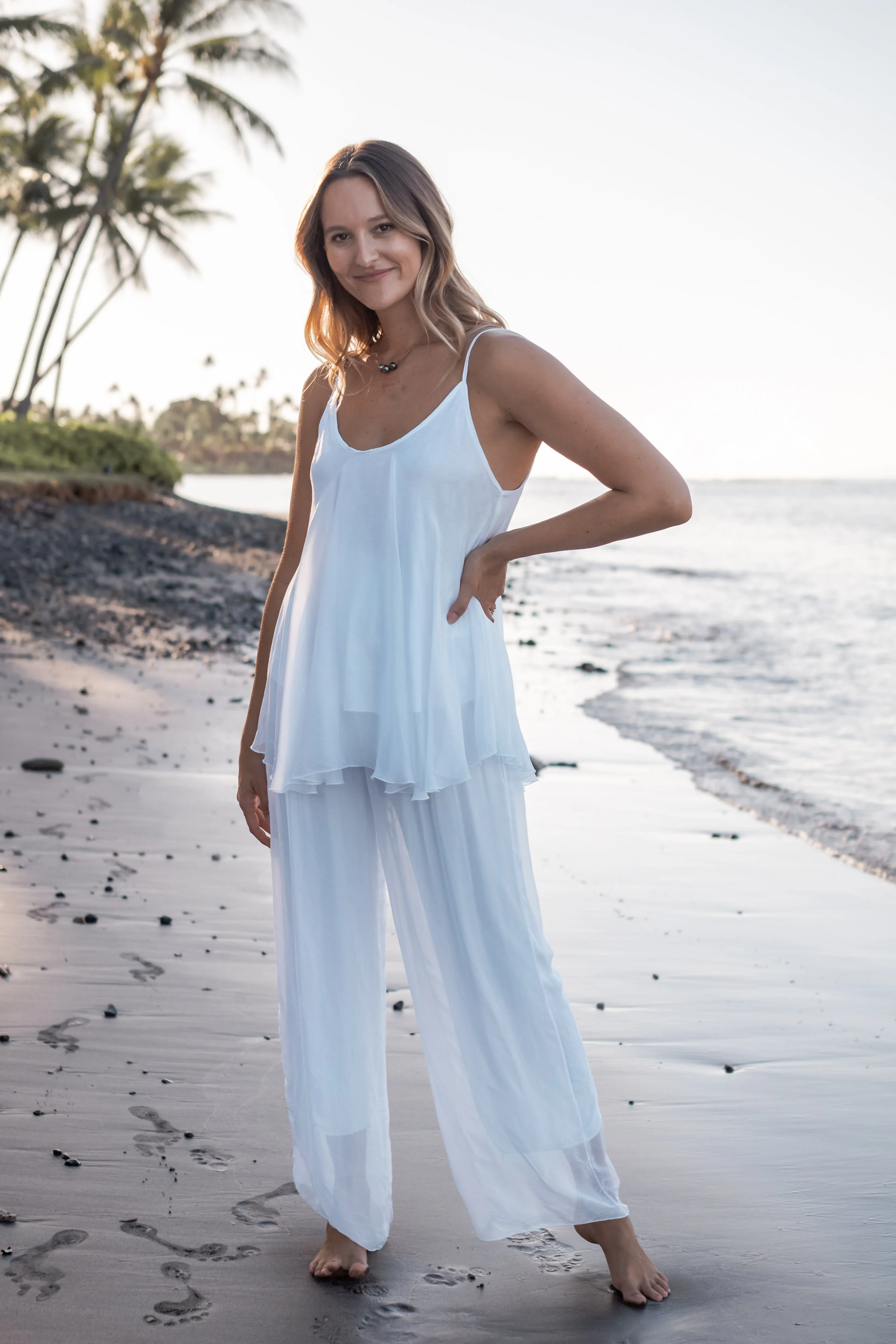 The WAIHE'E silk sleeveless top