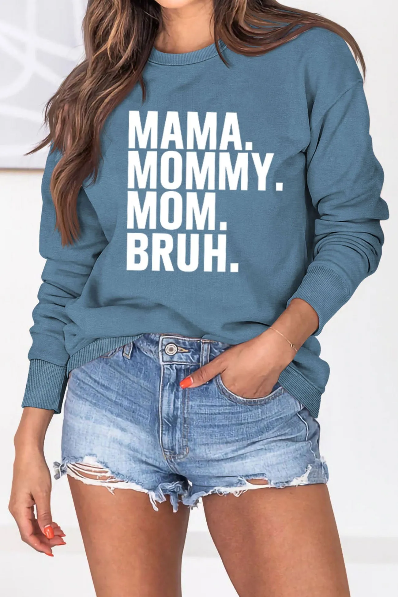 The Way Call Mama Letter Printed Sweatshirt