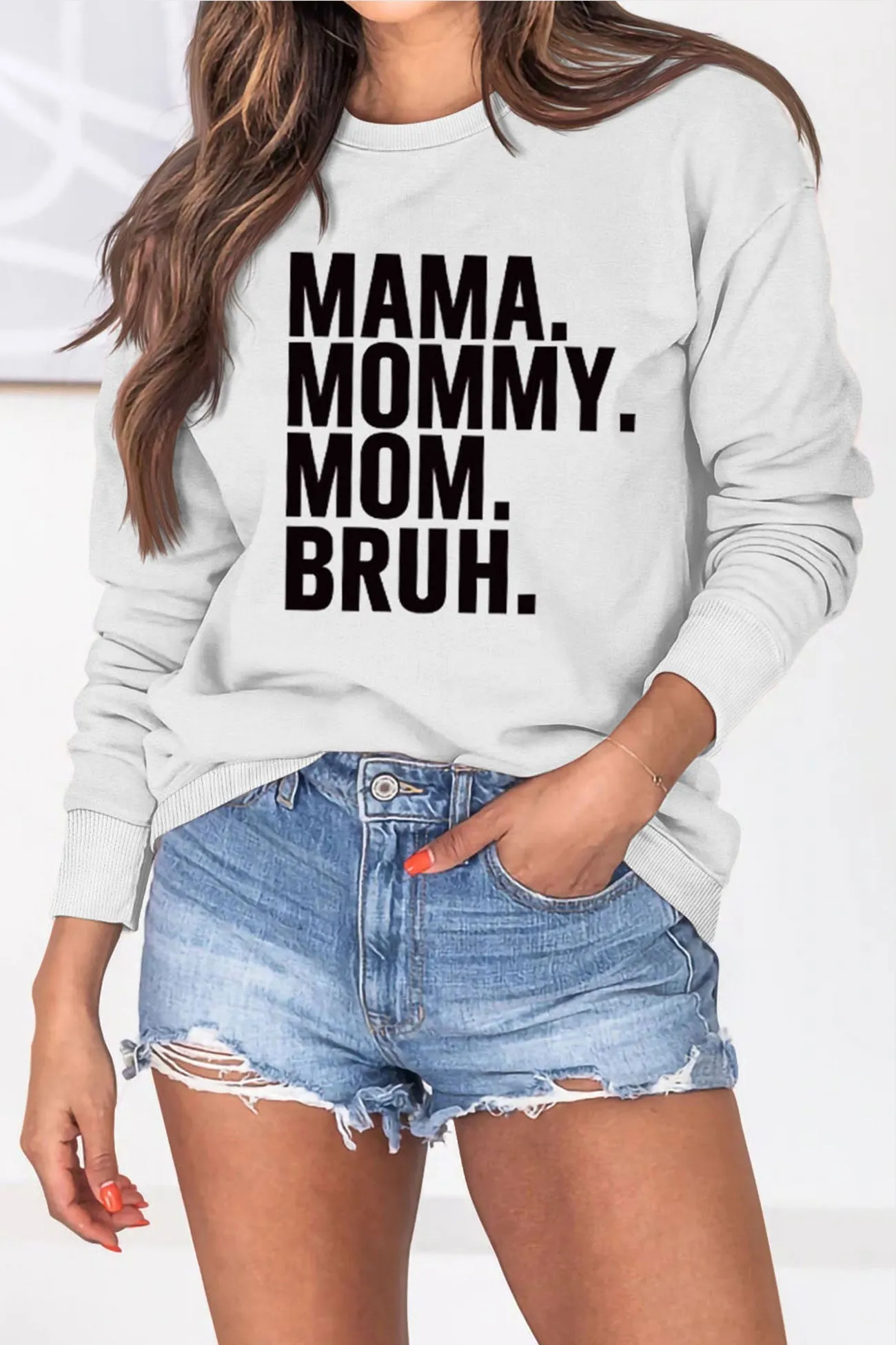 The Way Call Mama Letter Printed Sweatshirt