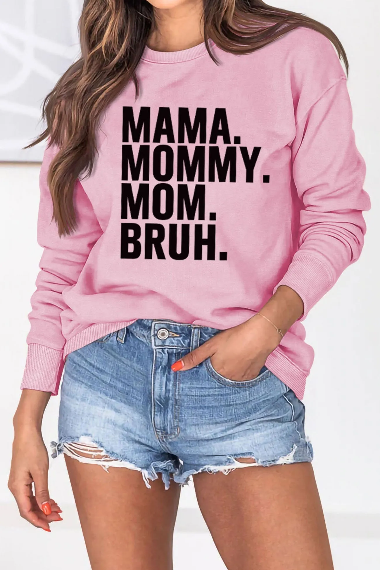 The Way Call Mama Letter Printed Sweatshirt