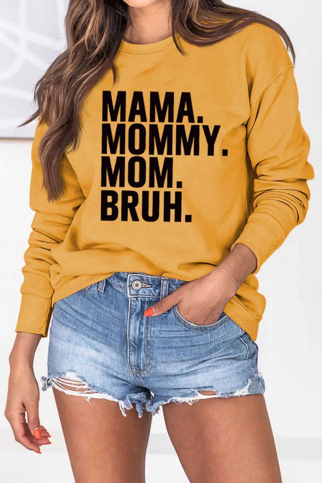 The Way Call Mama Letter Printed Sweatshirt