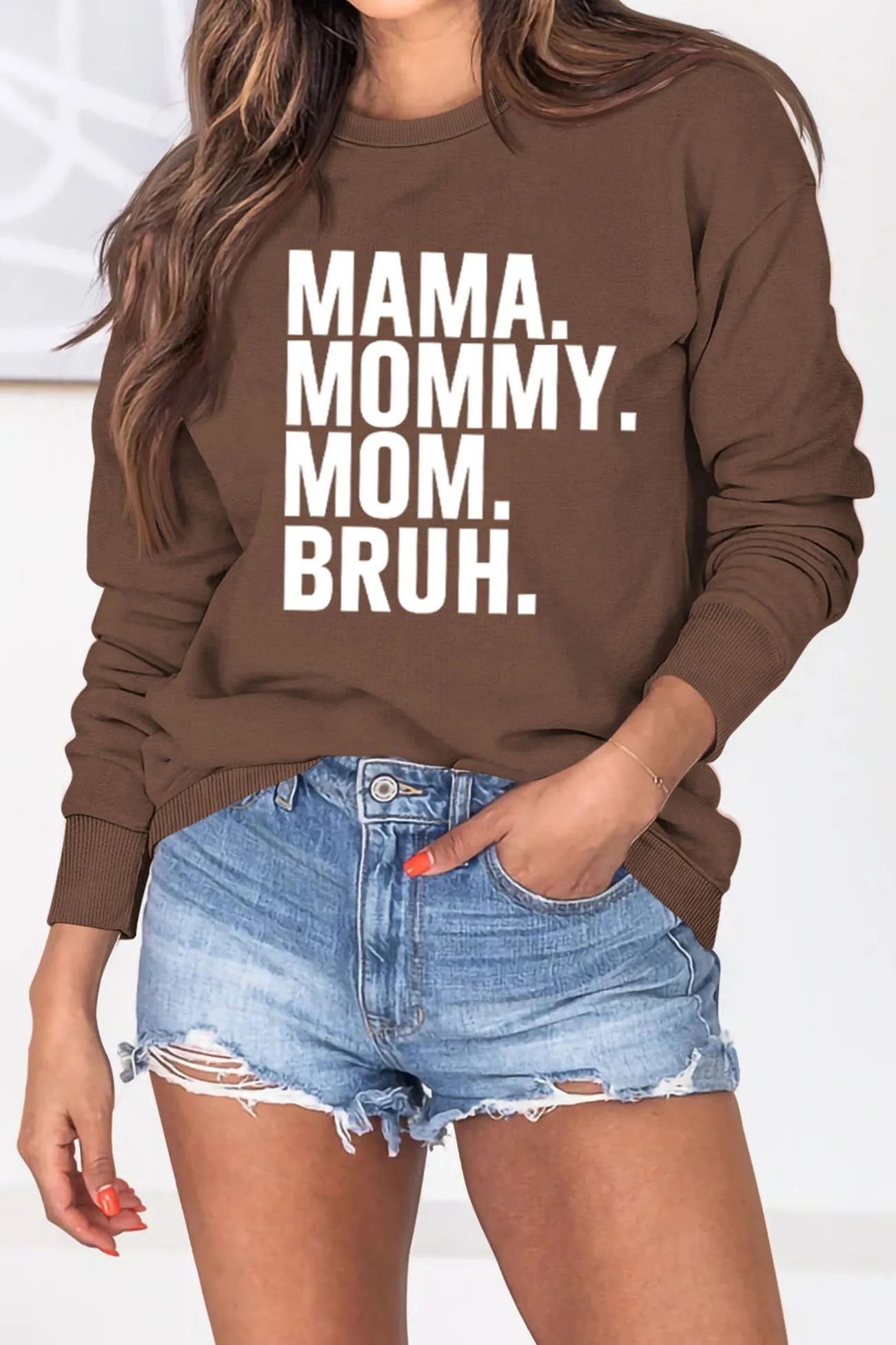 The Way Call Mama Letter Printed Sweatshirt