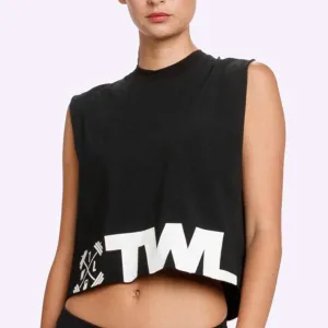 The WOD Life - Women's Classics Slash Crop Tank - Black