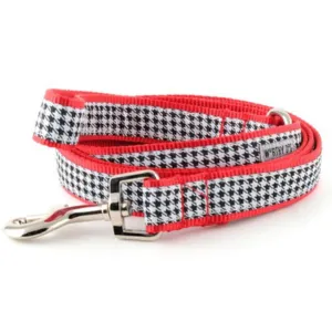 The Worthy Dog Houndstooth B/W Dog Lead