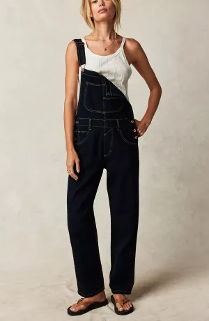 The Ziggy Overalls by Free People - Blue Black