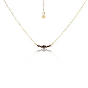 Theia Necklace | Smokey Quartz & Gold