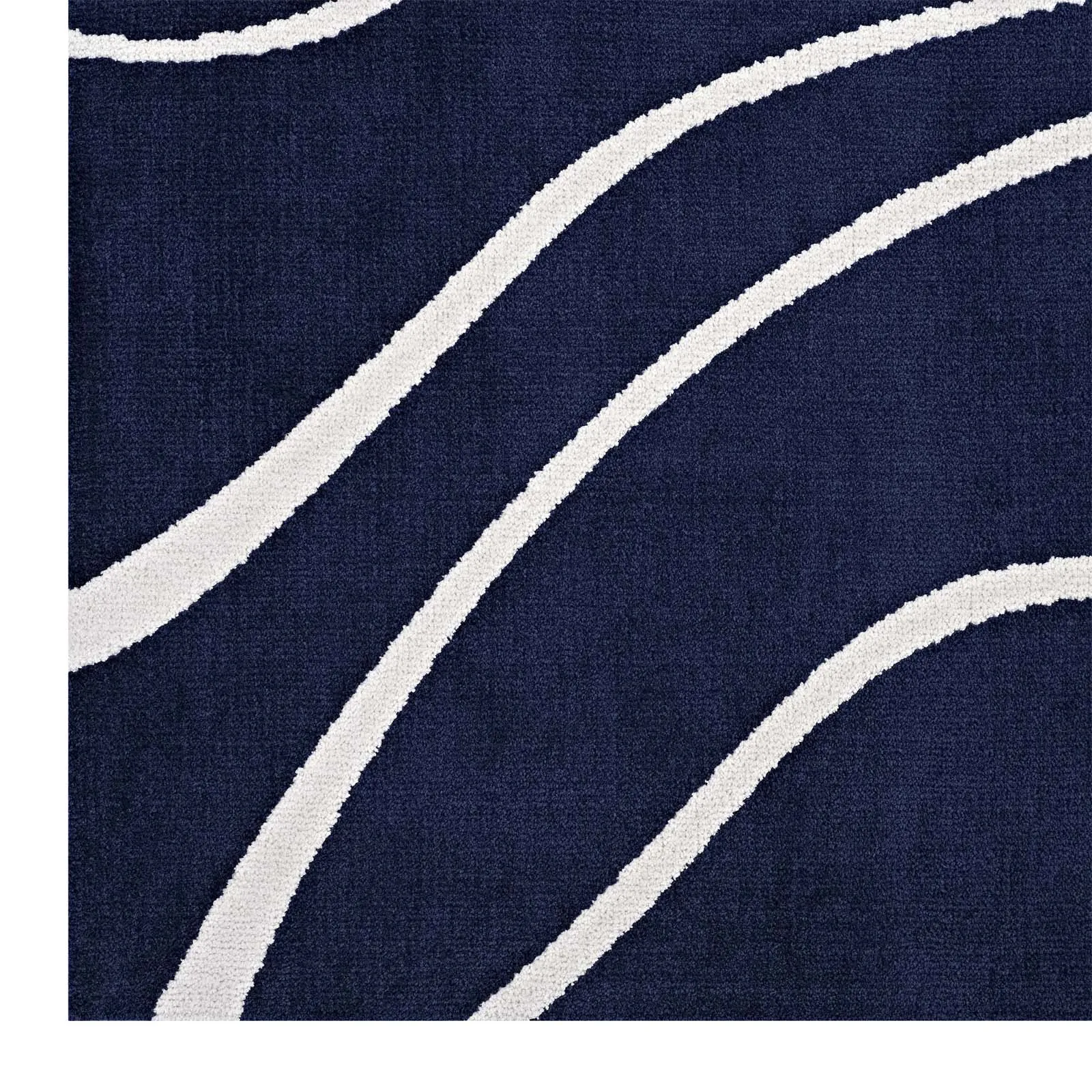 Therese Abstract Swirl 5x8 Area Rug Navy and Ivory