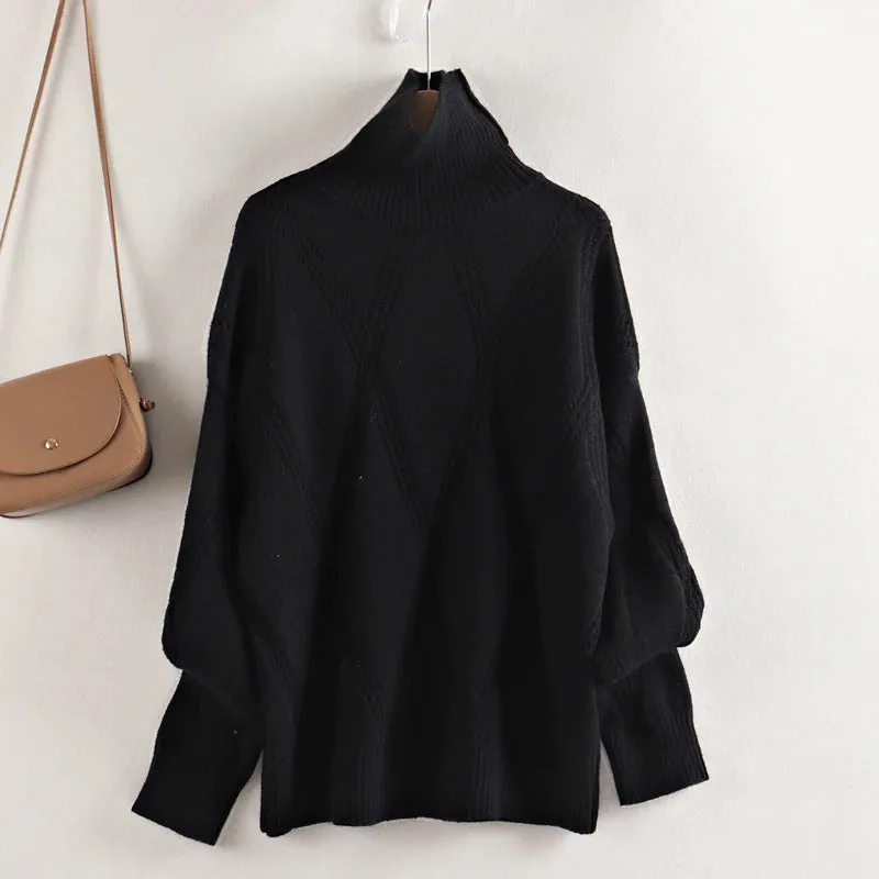 Thick and Warm Winter Oversized Knitted Turtleneck Pullover Sweaters