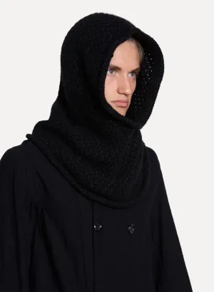 Thick Angora Wool Hooded Scarf