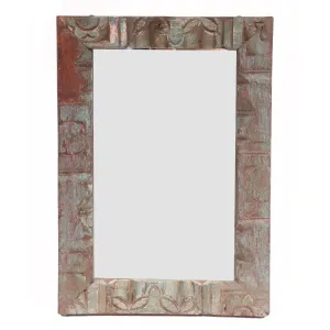 Thick carved wooden frame with mirror