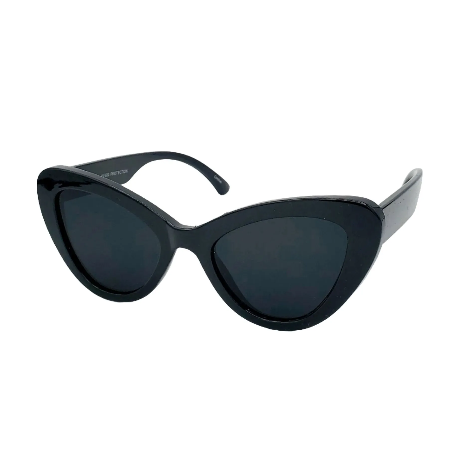 Thick Frame Cat Eye Sunglasses - Black