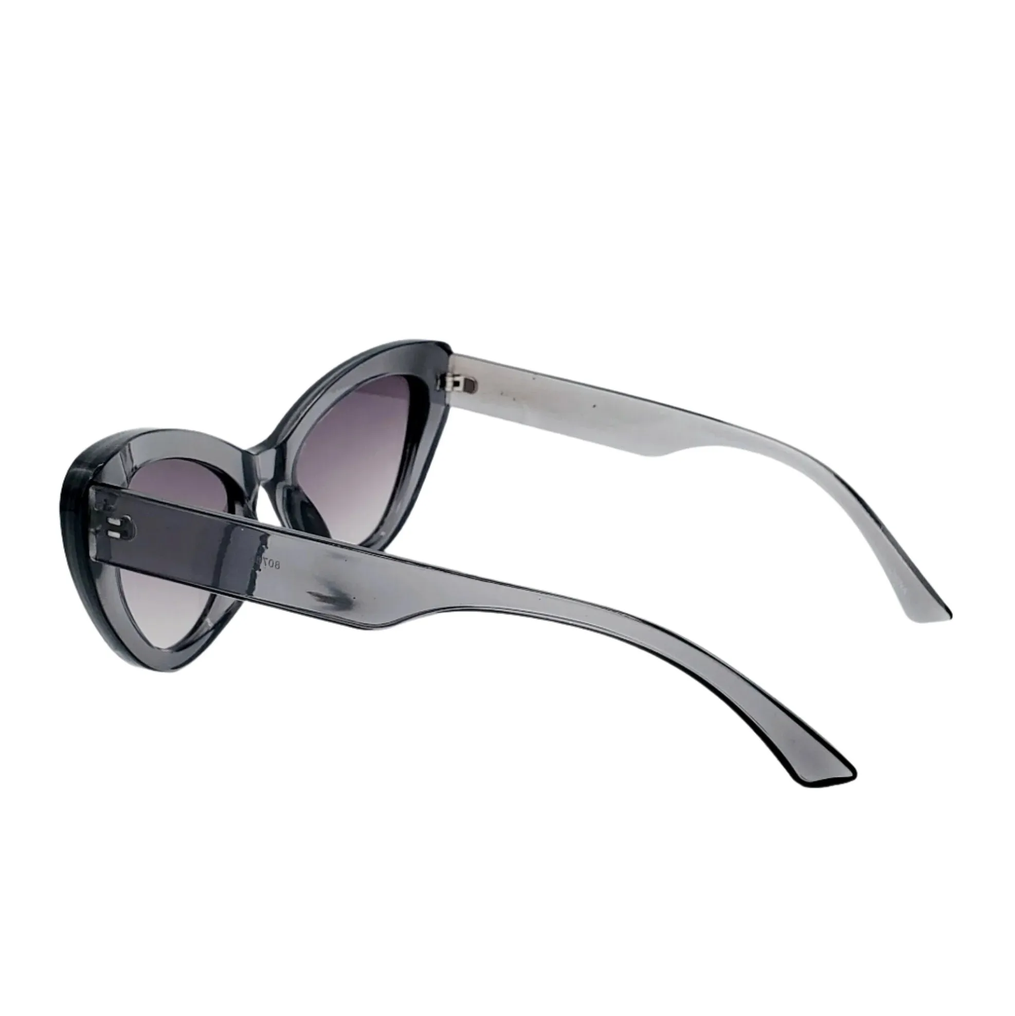 Thick Frame Cat Eye Sunglasses - Translucent Grey